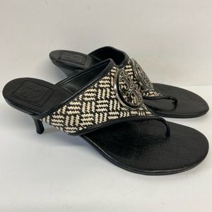 Tory Burch black cream sandal 9